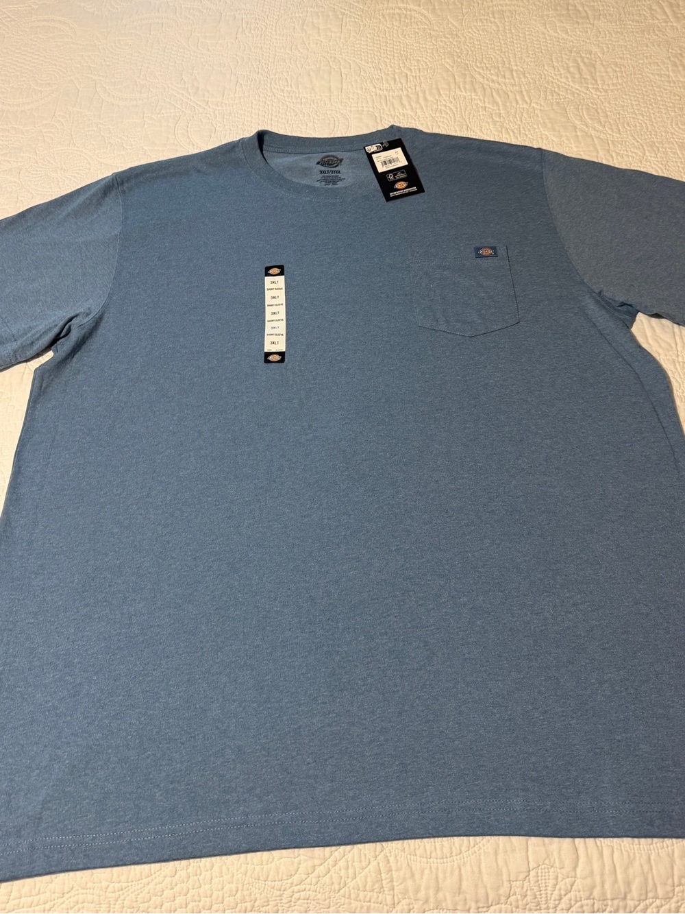 Dickies Men’s Size 3XLT Steel Blue Short-Sleeve Pocket Tee NWT